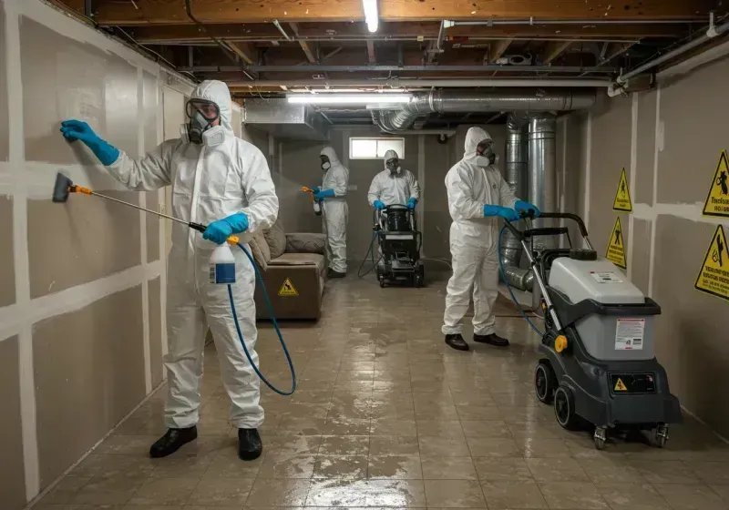 Basement Moisture Removal and Structural Drying process in Huxley, IA